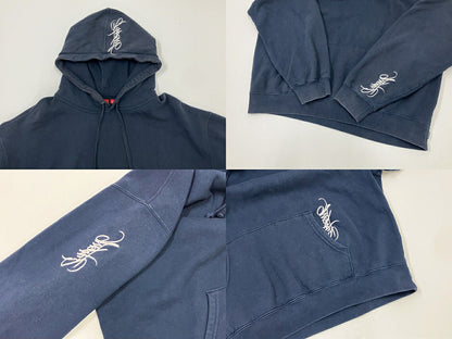 Supreme Tag Hooded Sweatshirt Navy Hoodie Size XL
