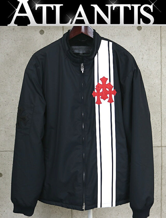 CHROME HEARTS COOBRA Nylon Boa Leather Jacket Navy Size XL