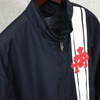 CHROME HEARTS COOBRA Nylon Boa Leather Jacket Navy Size XL