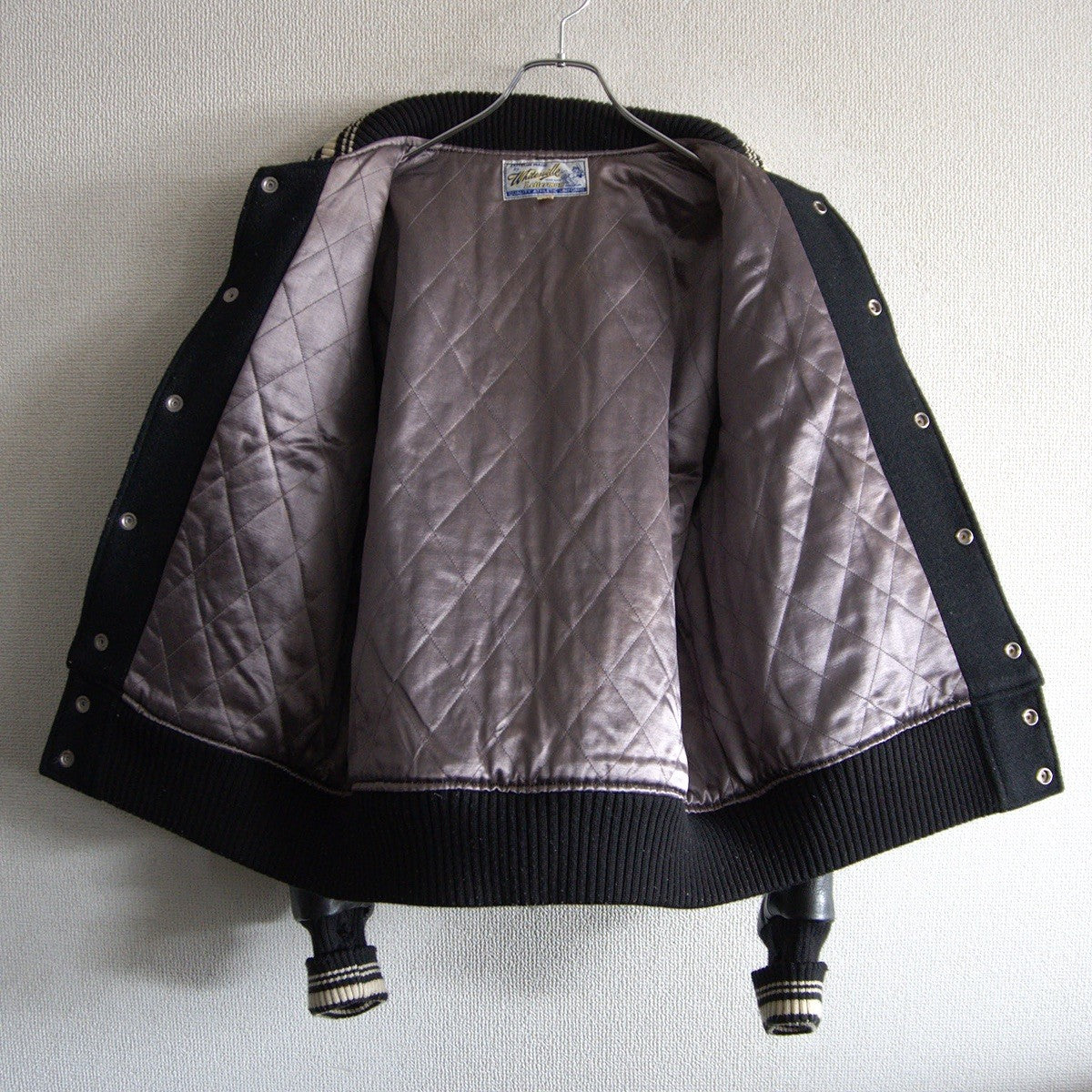 Whitesville Embellished Leather Varsity Jacket Size 38