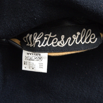Whitesville Embellished Leather Varsity Jacket Size 38