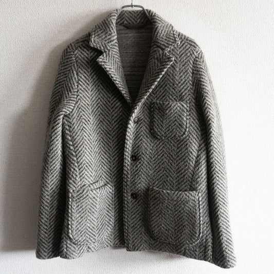 45R Wool Herringbone Tweed Jacket Size M