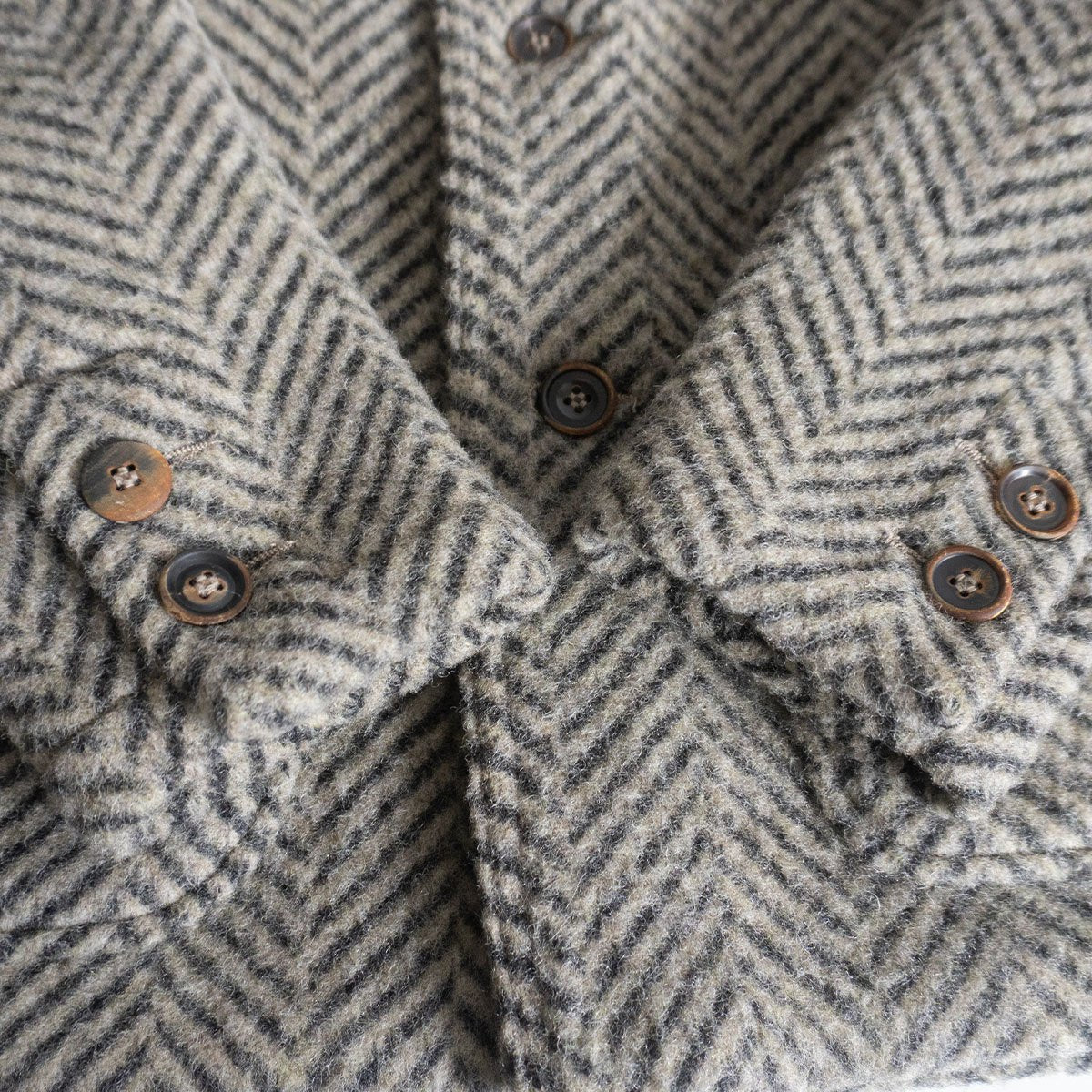45R Wool Herringbone Tweed Jacket Size M