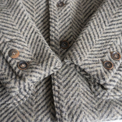 45R Wool Herringbone Tweed Jacket Size M