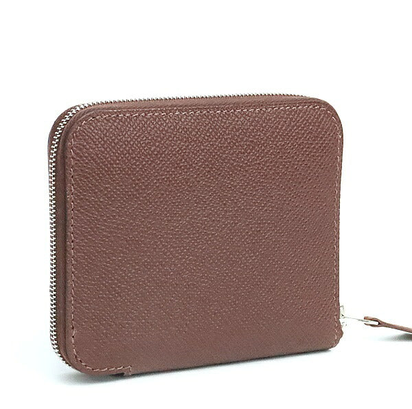 HERMES Azap Compact Silk'in Epsom Wallet Rouge Sellier