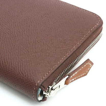 HERMES Azap Compact Silk'in Epsom Wallet Rouge Sellier