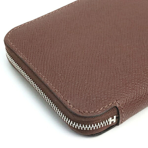 HERMES Azap Compact Silk'in Epsom Wallet Rouge Sellier