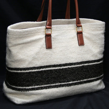 CELINE Horizontal Cabas Canvas White Navy Tote Size ONE SIZE