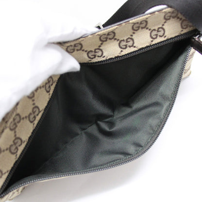 GUCCI GG Canvas Leather Waist Bag Brown Pouch Size ONE SIZE