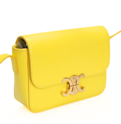 CELINE Triomphe Nano Leather Bag Yellow Size ONE SIZE