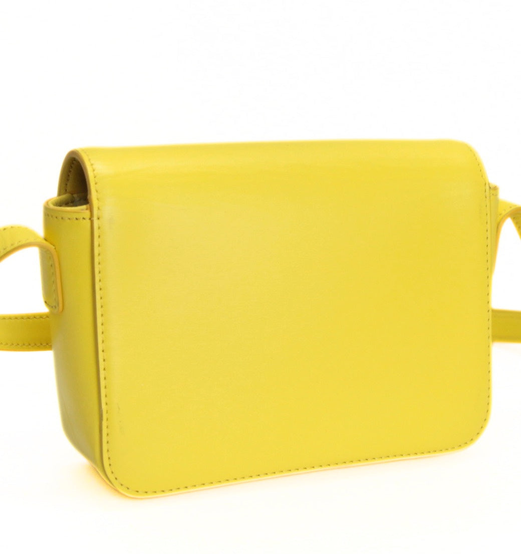 CELINE Triomphe Nano Leather Bag Yellow Size ONE SIZE