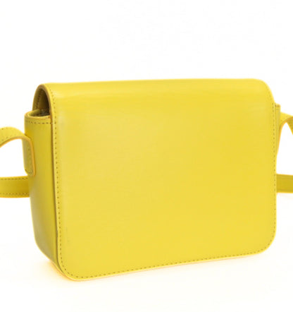 CELINE Triomphe Nano Leather Bag Yellow Size ONE SIZE