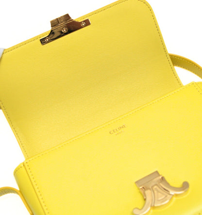 CELINE Triomphe Nano Leather Bag Yellow Size ONE SIZE