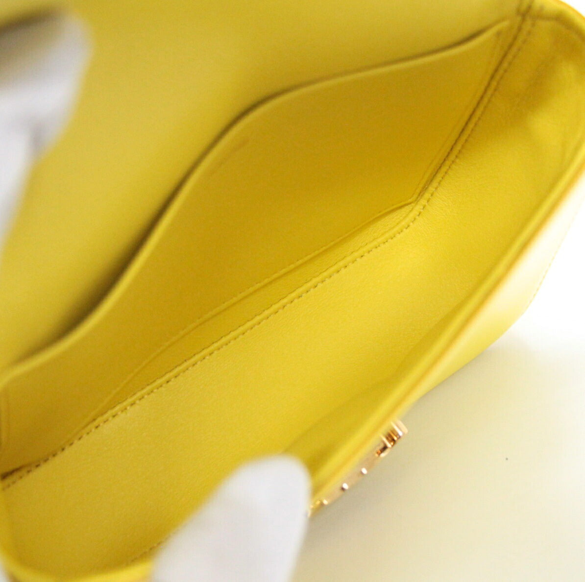 CELINE Triomphe Nano Leather Bag Yellow Size ONE SIZE