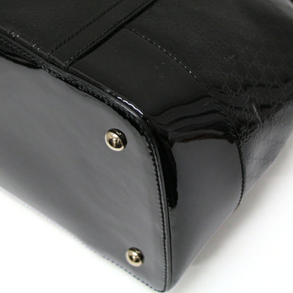 GUCCI Microguccissima Patent Handbag Black Size ONE SIZE