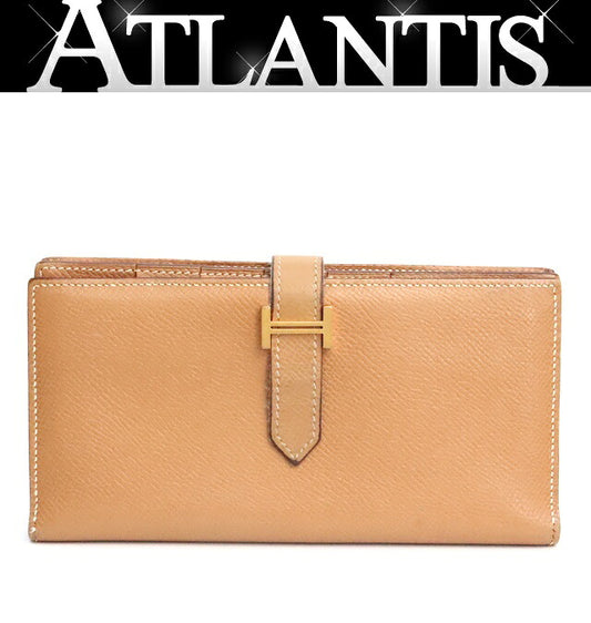 HERMES Bearn Soufflet Epsom Wallet Natural Size ONE SIZE
