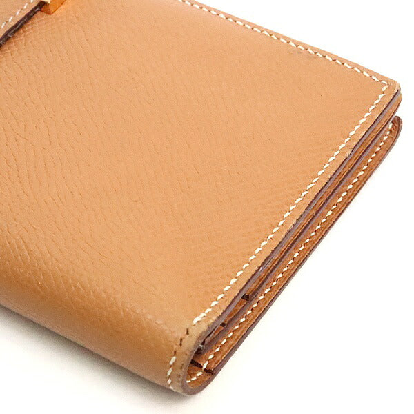 HERMES Bearn Soufflet Epsom Wallet Natural Size ONE SIZE
