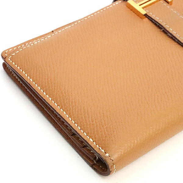 HERMES Bearn Soufflet Epsom Wallet Natural Size ONE SIZE
