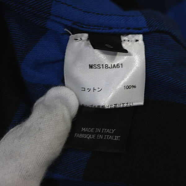 VETEMENTS Plaid Hooded Gown Coat Blue Size S
