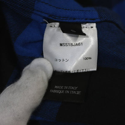 VETEMENTS Plaid Hooded Gown Coat Blue Size S