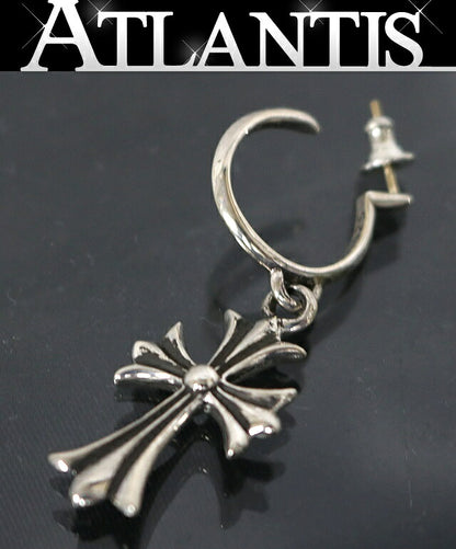 CHROME HEARTS Tiny CH Cross Hoop Earrings Size ONE SIZE