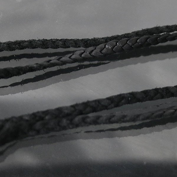 CHROME HEARTS Leather Braid Necklace SV925 Size ONE Black