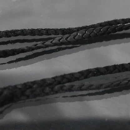 CHROME HEARTS Leather Braid Necklace SV925 Size ONE Black