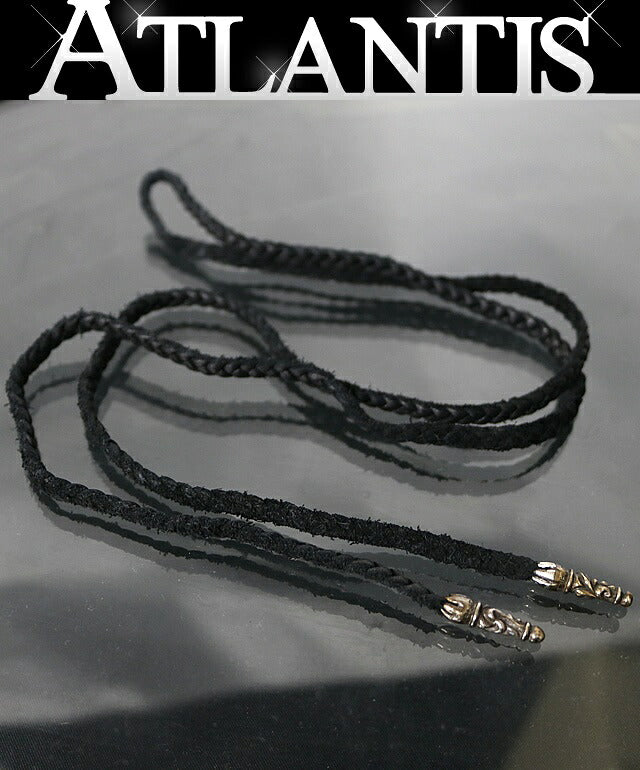 CHROME HEARTS Leather Braid Silver Necklace Size ONE SIZE