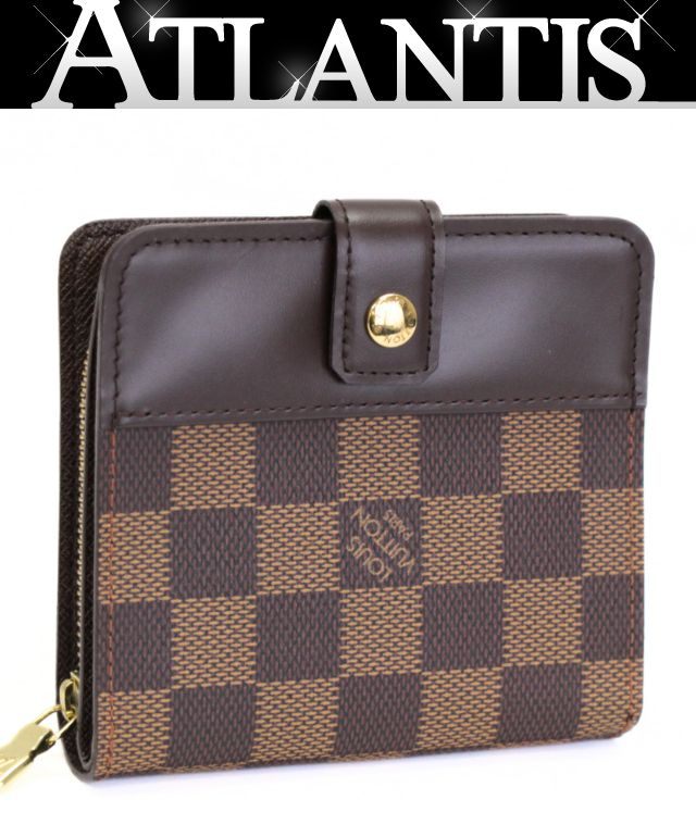 Louis Vuitton Compact Zip Damier Wallet Brown Size ONE SIZE