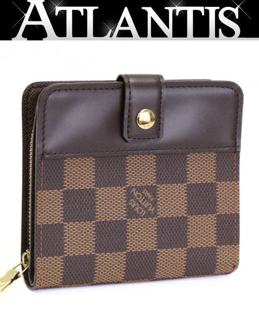 Louis Vuitton Compact Zip Damier Wallet Brown Size ONE SIZE