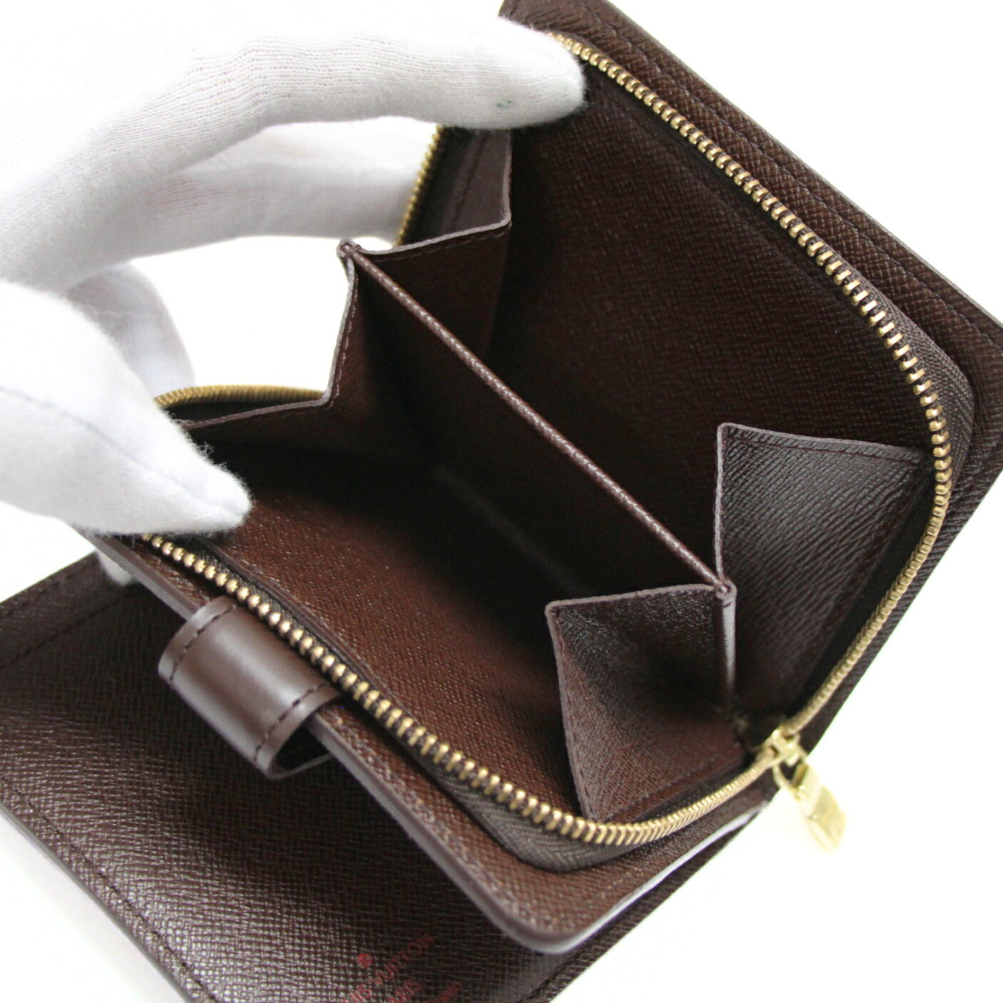 Louis Vuitton Compact Zip Damier Wallet Brown Size ONE SIZE