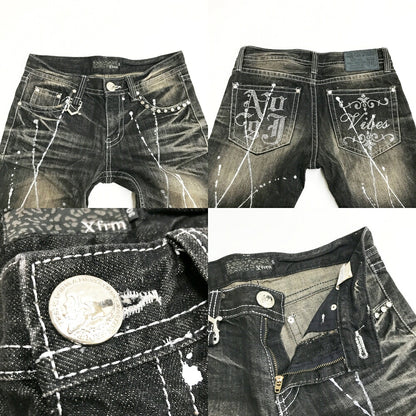 Xfrm Rhinestone Denim Jeans Black Size 30