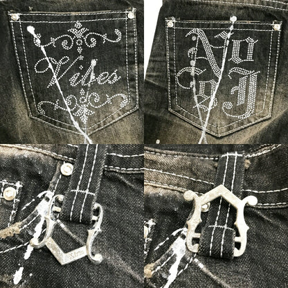 Xfrm Rhinestone Denim Jeans Black Size 30