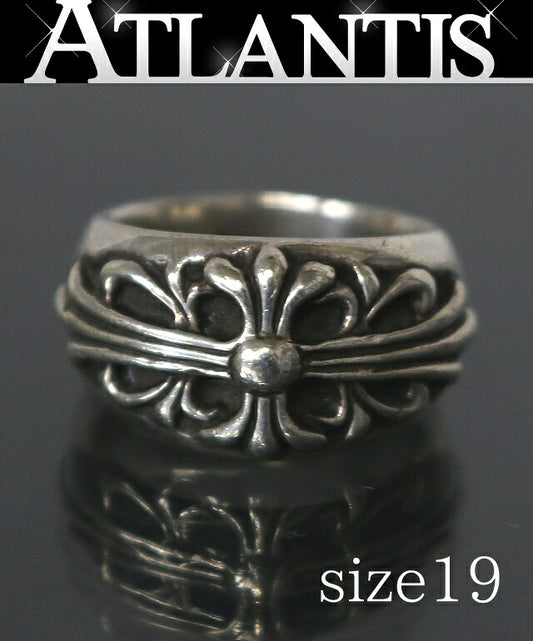CHROME HEARTS Floral Cross Ring SV925 Silver Size US 9
