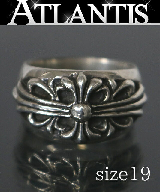 CHROME HEARTS Floral Cross Ring SV925 Silver Size US 9