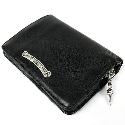 CHROME HEARTS Black Leather Joey Wallet Size ONE SIZE