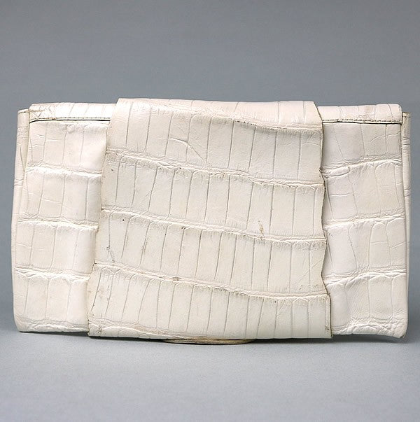 CHROME HEARTS White Alligator BS Clutch Bag Size ONE SIZE