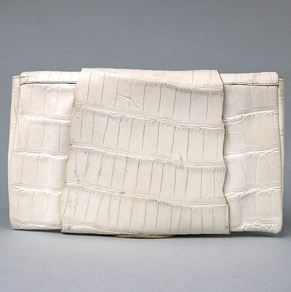 CHROME HEARTS White Alligator BS Clutch Bag Size ONE SIZE