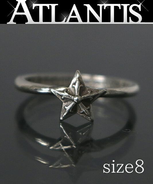 CHROME HEARTS Silver 925 Bubblegum Star Ring Size US 4.5