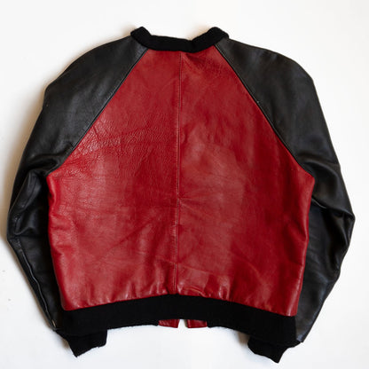 VANSON All Leather Varsity Jacket Black Size 42
