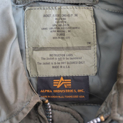 ALPHA INDUSTRIES 90s CWU-45/P(N) Nylon Flight Jacket Size XL