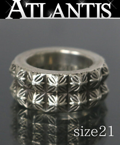CHROME HEARTS Beat Punk 2 Row SV925 Silver Ring Size ONE SIZE