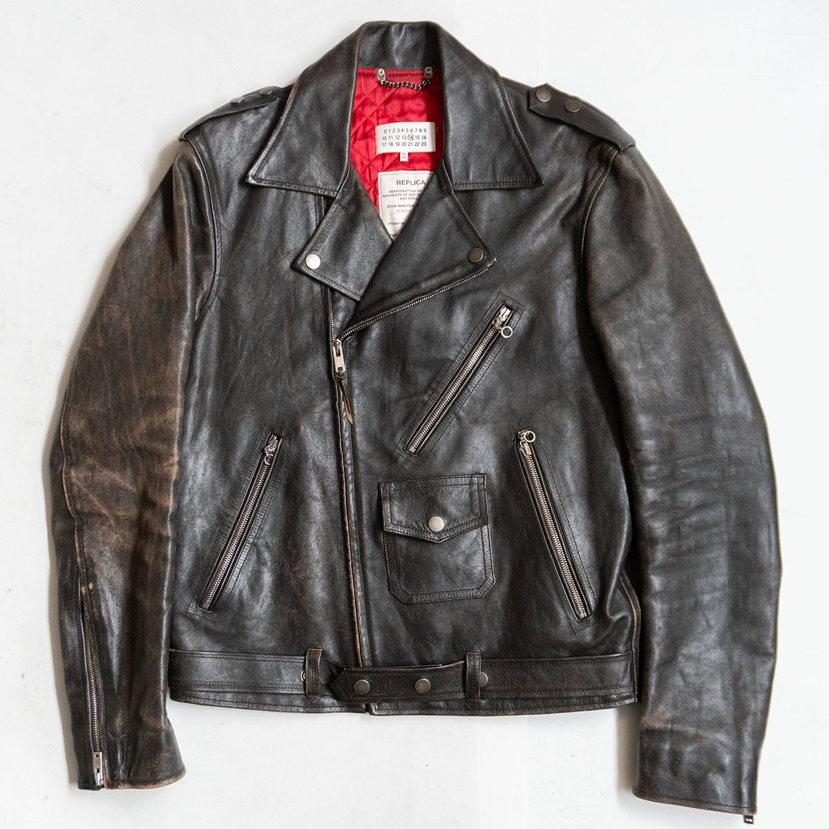 Maison Margiela REPLICA1950's Leather perfecto Jacket Size 50