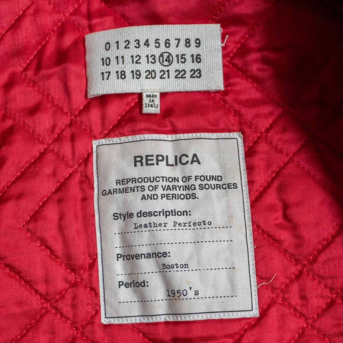Maison Margiela REPLICA1950's Leather perfecto Jacket Size 50