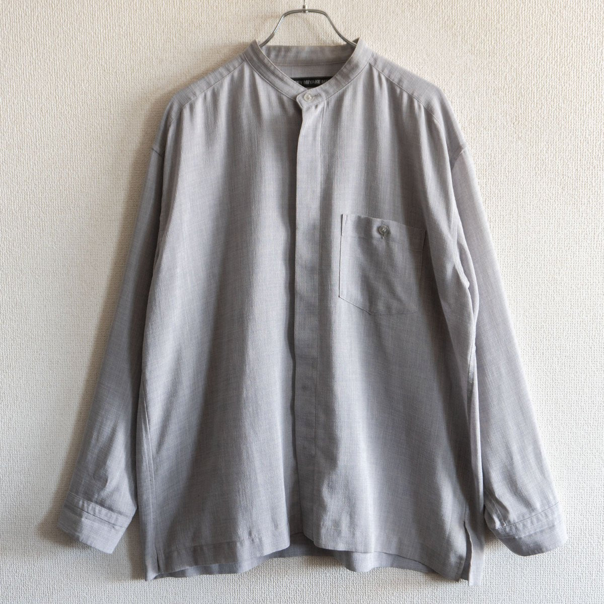Issey Miyake Band Collar Shirt Gray Size 3