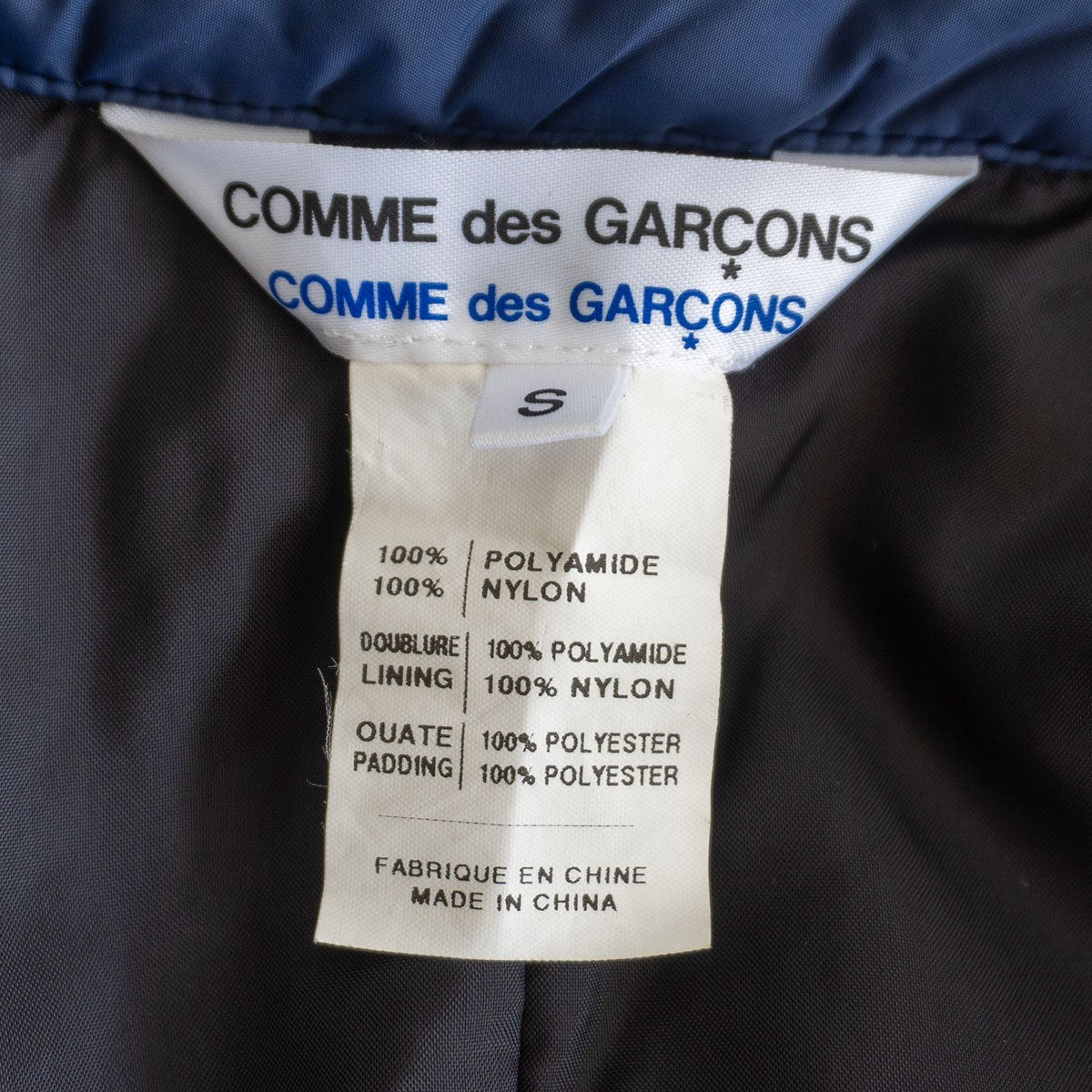 Comme des Garcons Nylon Puffer Coat Blue Size S