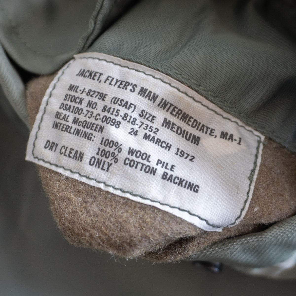 The Real McCoy's MA-1 Flight Jacket Size M