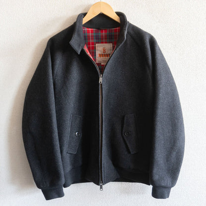 BARACUTA Melton Wool G9 Harrington Jacket Black Size 38