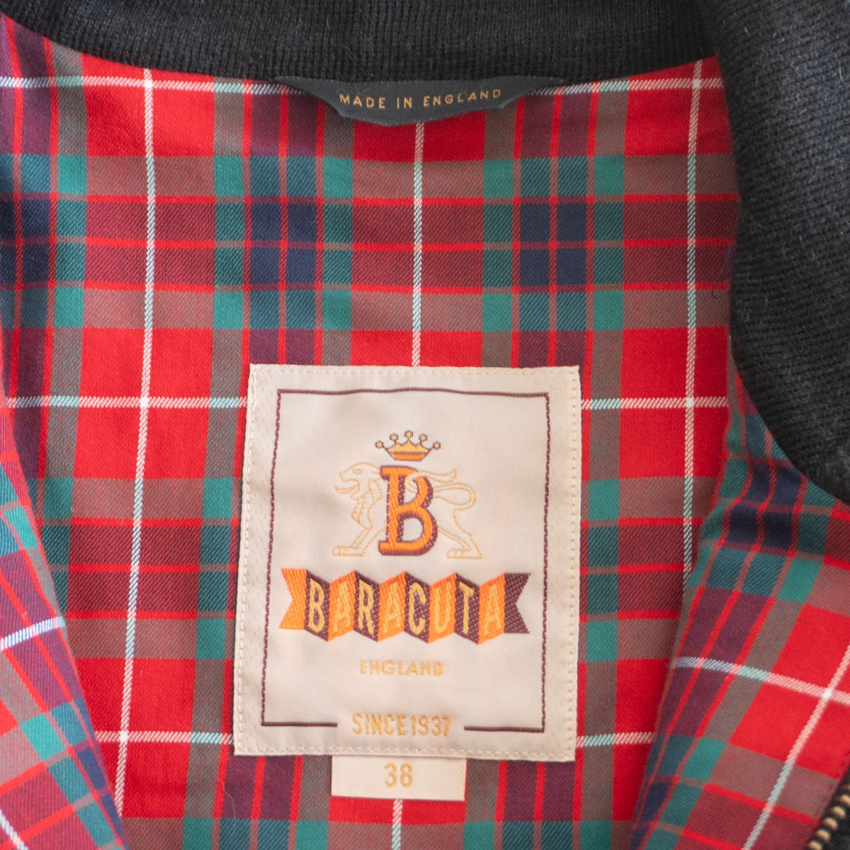 BARACUTA Melton Wool G9 Harrington Jacket Black Size 38