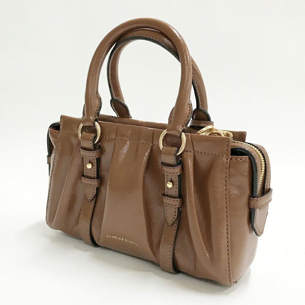 CHARLES & KEITH Britton Ruched Bag Brown